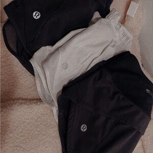 Three pairs of lululemon shorts